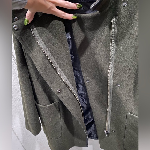 Madewell City Grid forest green wool winter peacoat - Picture 13 of 15